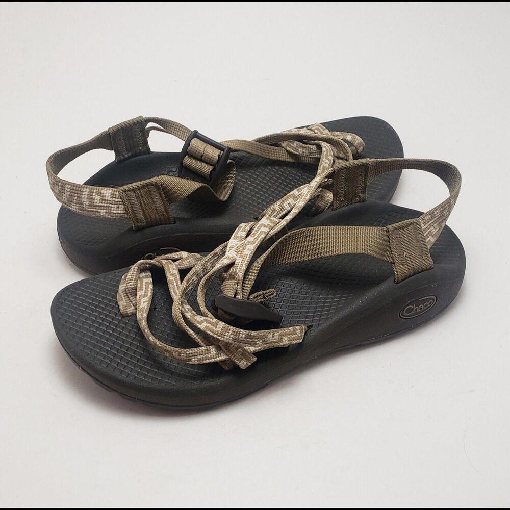 Womens Chaco Z Cloud X2 Sandals Tan White Strappy Hiking‎ Shoes J105562 Size 7